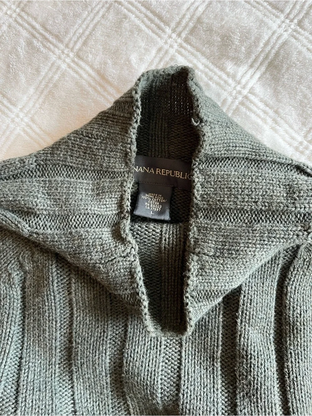 Banana Republic Olive Ribbed Mock Neck Sweater